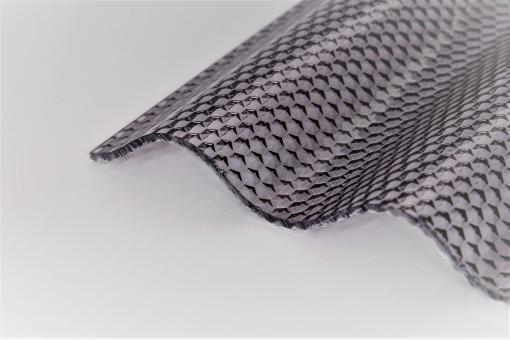 Polycarbonat Lichtplatten Welle 76/18 graphit mit Wabenstruktur 2,6mm - hagelsicher 
